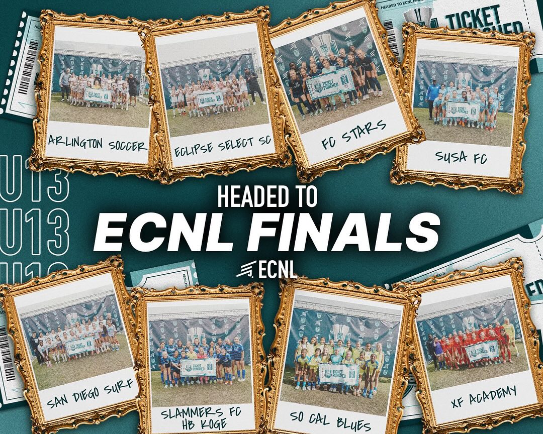 Field set for 2024 ECNL Girls Finals U13U17 quarterfinalists heading